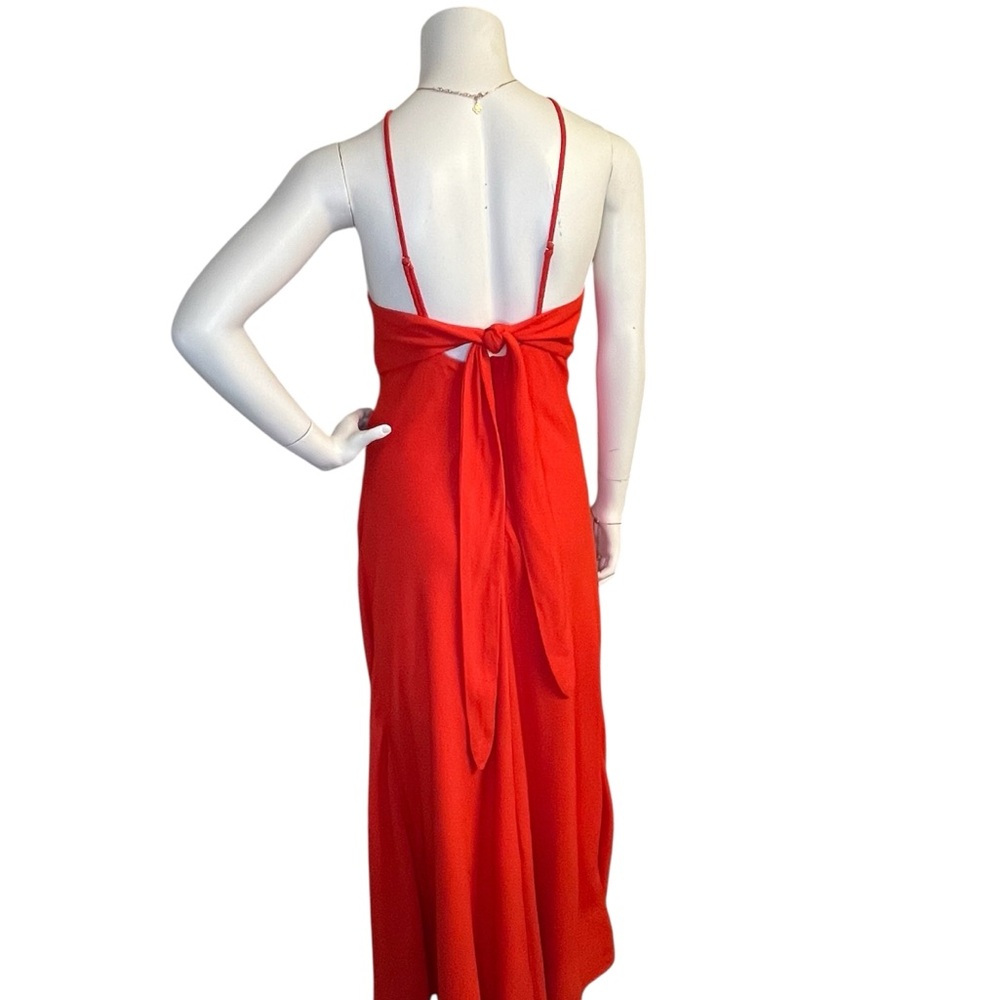 ASTR the Label Red Charisma Fitted Mermaid Style Crepe Tie Back Dress Romantic - Picture 7 of 14